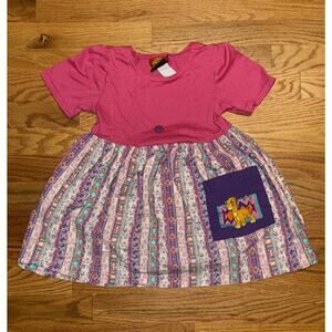 Vintage Disney the Lion King 1990s Girl’s Dress Size 6 Pink Printed Skirt RARE